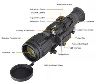 espaço infravermelho da visão noturna de 3x50 Digitas com iluminador For Security do IR